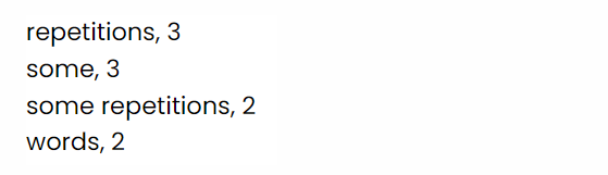 repetition finder results